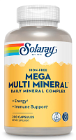 Mega Multi Mineral Iron-Free (Комплекс минералов без железа в составе) 200 капсул (Solaray)