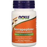 Serrapeptase 60,000 SU (Серрапептаза) 60 вег капс (Now Foods)