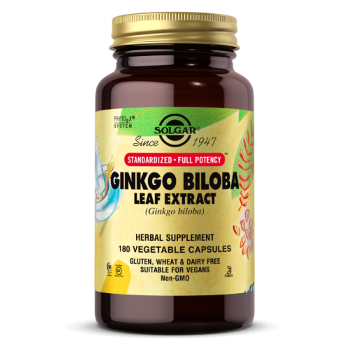 Ginkgo Biloba Leaf Extract (Экстракт листьев Гинкго Билоба) 180 вег капсул (Solgar)