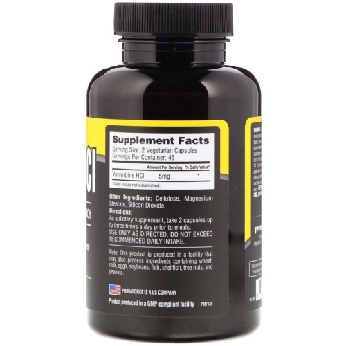 Primaforce Yohimbine HCl 2,5 мг 90 капсул_ фото 2