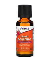 Liquid D-3 & MK-7 2500 МЕ (жидкий витамин D-3 и MK-7) 30 мл (Now Foods)