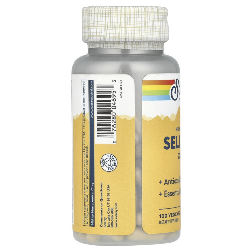 Selenium 200 mcg  (Селен 200 мкг) 100 вег капсул (Solaray) фото 5