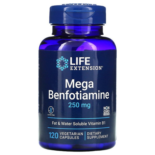 Mega Benfotiamine 250 мг (Бенфотиамин) 120 вег капсул (Life Extension)