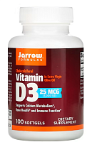 Vitamin D3 25 mcg (1000 IU) Cholecalciferol (D-3 холекальциферол) 100 мяг капсул (Jarrow Formulas)