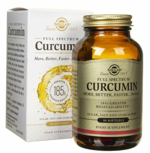 Full Spectrum Curcumin (Куркумин) 90 мягких капсул (Solgar) Срок 02.23