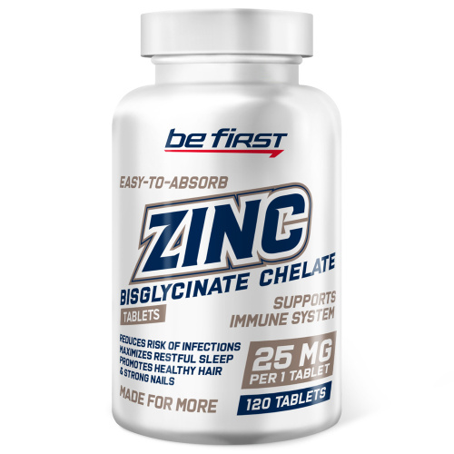 Zinc Bisglycinate Chelate 25 мг (Цинка бисглицинат) 120 таблеток (Be First) cрок 07.2023