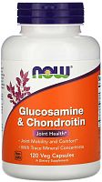 Glucosamine & Chondroitin with Trace Mineral Concentrate 120 вег капсул (Now Foods)