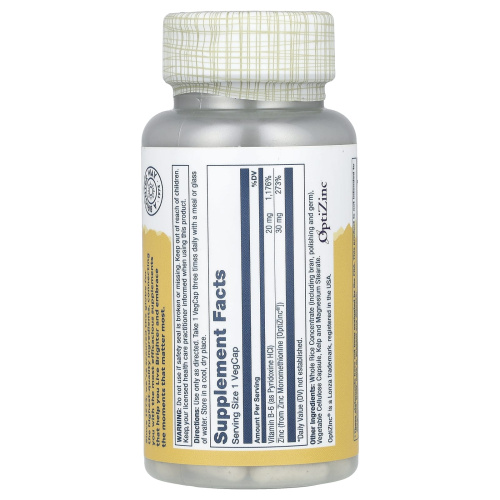 OptiZinc 30 mg (ОптиЦинк 30 мг) 60 вег капсул (Solaray) фото 5