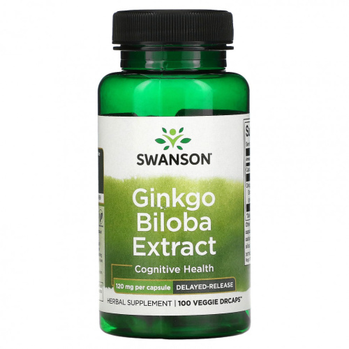 Ginkgo Biloba Extract 120 mg (Экстракт Гинкго Билоба 120 мг) 100 вег капсул (Swanson)