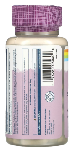 Artichoke Vital Extract 600 mg (Экстракт Артишока 600 мг) 60 вег капсул (Solaray) фото 4