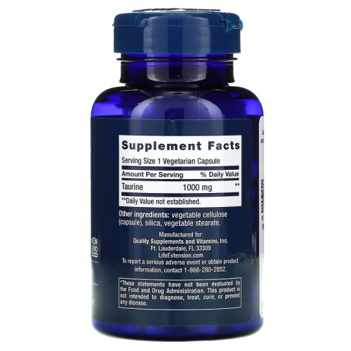 Taurine 1000 мг (Таурин) 90 капсул (Life Extension) фото 2