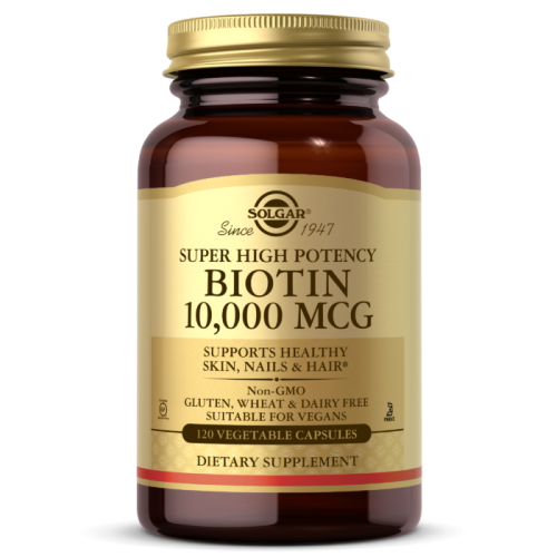 Biotin 10000 мкг (Биотин) 120 вег капсул (Solgar)
