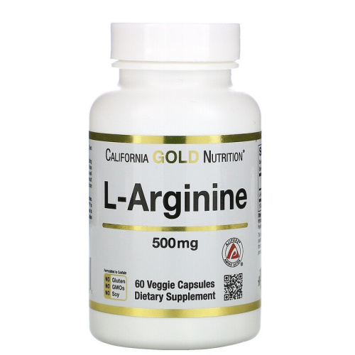 L-Arginine AjiPure (L-аргинин) 500 мг 60 капсул (California Gold Nutrition)