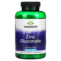 Zinc Gluсonate 50 мг (Цинк Глюконат) 250 капсул (Swanson)