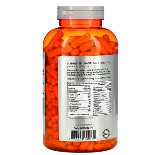 Amino Complete 20 Aminos (Аминокислотный комплекс) 360 вегетарианских капсул (Now Foods) фото 3