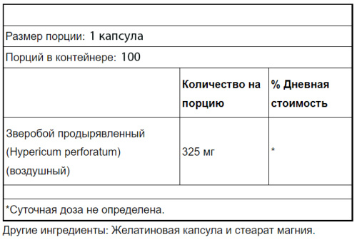 St. John's Wort 325 mg (Зверобой Продырявленный 325 мг) 100 вег капс (Solaray) фото 2