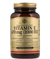 Vitamin E (Витамин E) Mixed Tocopherol 670 мг (1000 IU) 100 вег мягких капсул (Solgar)