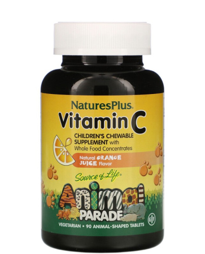 Vitamin C Animal Parade (Детский Витамин C) 90 таблеток (NaturesPlus) фото 4
