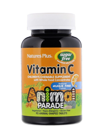 Vitamin C Sugar Free Animal Parade (Детский Витамин C без сахара) 90 таблеток (NaturesPlus) фото 4