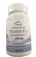 Vitamin K-2 (Menaquinone-7) (Витамин K-2 в форме MK-7)100 мкг 100 таблеток (Norway Nature)