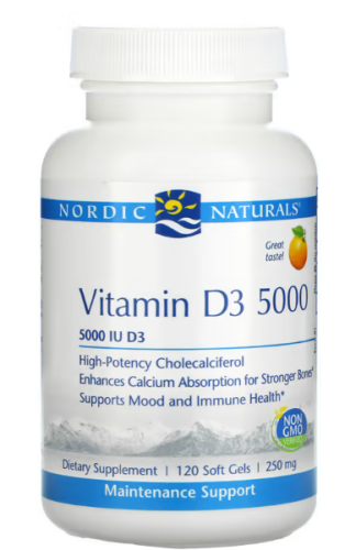 Vitamin D3 5000 (Витамин D3) 5000 апельсин 5000 МЕ 120 гелевых капсул (Nordic Naturals)