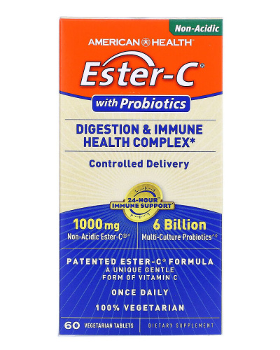 Ester-C with Probiotics (Эстэр-C с пробиотиками) 60 таблеток (American Health)