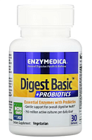 Digest Basic + Probiotic (Основные пищеварительные ферменты с пробиотиками) 30 капсул (Enzymedica)