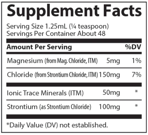Ionic Strontium 100 mg  срок 05.2024 (Ионный Стронций 100 мг) 2 fl oz. 59 ml (Trace Minerals) фото 2