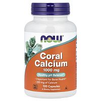 Coral Calcium (коралловый кальций) 1000 мг 100 вег капсул (Now Foods)