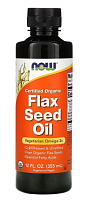 Flax Seed Oil Organic (Органическое Льняное Масло) 355 мл (Now Foods) срок 10.22