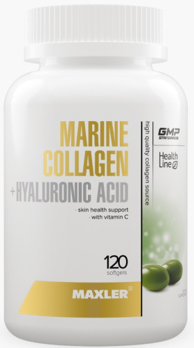 Marine Collagen + Hyaluronic Acid Complex 120 мягких капсул (Maxler)_
