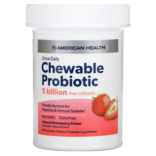 Chewable Probiotic 5 Billion (Жевательные Пробиотики) 60 таблеток (American Health) фото 3