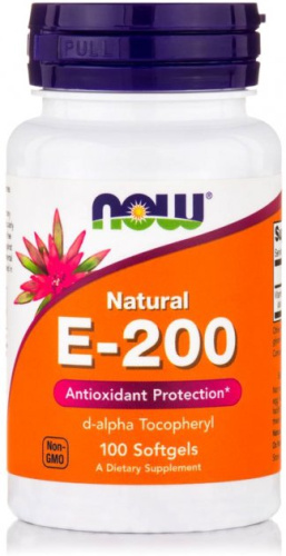 Vitamin E-200 (Витамин Е как ацетат d-альфа-токоферола) 100 мягких капсул (Now Foods) фото 5