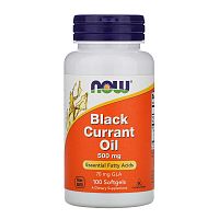 Black Currant Oil 500 мг (Масло чёрной смородины) 100 гел капс (Now Foods)