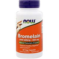 Bromelain 500 мг (Бромелаин) 60 вег капсул (Now Foods)