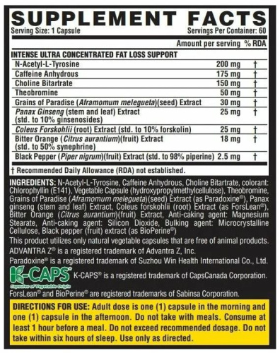 Lipo-6 Black Intense Ultra concentrate International 60 капсул (Nutrex) фото 2