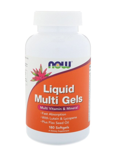 Liquid Multi Gels 180 желатиновых капсул (Now Foods)