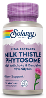Milk Thistle Phytosome 200 mg with Artichoke & Dandelion (Расторопша 200 мг) 30 вег капсул (Solaray)