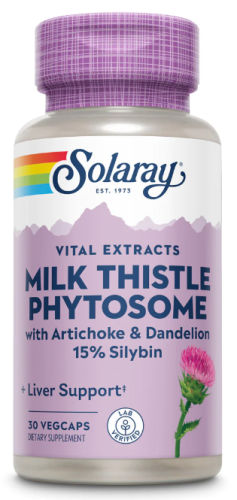 Milk Thistle Phytosome 200 mg with Artichoke & Dandelion (Расторопша 200 мг) 30 вег капсул (Solaray)