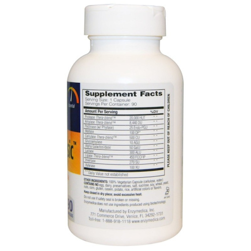 Digest Basic (состав с основными ферментами) 90 капсул (Enzymedica)  фото 2