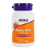 Methyl B-12 1000 мкг (Метилкобаламин) 100 пастилок (Now Foods)