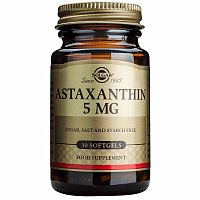 Astaxanthin 5 mg (Астаксантин 5 мг) 30 мягких капсул (Solgar)