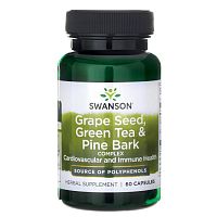 Grape Seed, Green Tea & Pine Bark 60 капсул (Swanson)