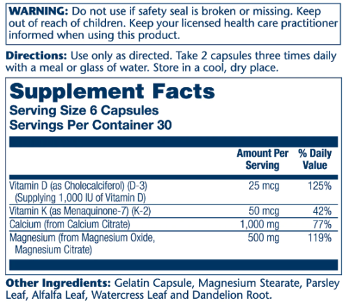 Cal-Mag with Vitamin D-3, K-2 Ratio 2:1 (Кальций Магний с витамином Д-3) 180 капсул (Solaray) фото 3