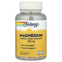 Magnesium Amino Acid Chelate 200 mg (Магний 200 мг) 100 вег. капсул (Solaray)_