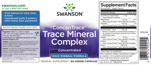 Trace Mineral Complex ConcenTrace 60 вег капсул (Swanson) фото 3