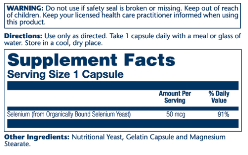 Selenium 50 mcg (Селен 50 мкг) 100 капсул (Solaray) фото 3