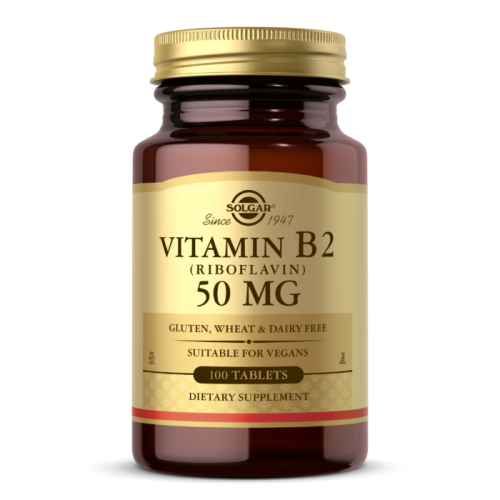Vitamin B-2 Riboflavin 50 мг (Витамин Б-2 Рибофлавин) 100 таблеток (Solgar)