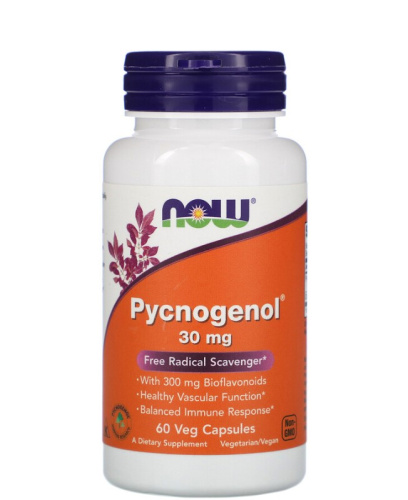 Pycnogenol 30 мг (Пикногенол) 60 вег капсул (Now Foods)