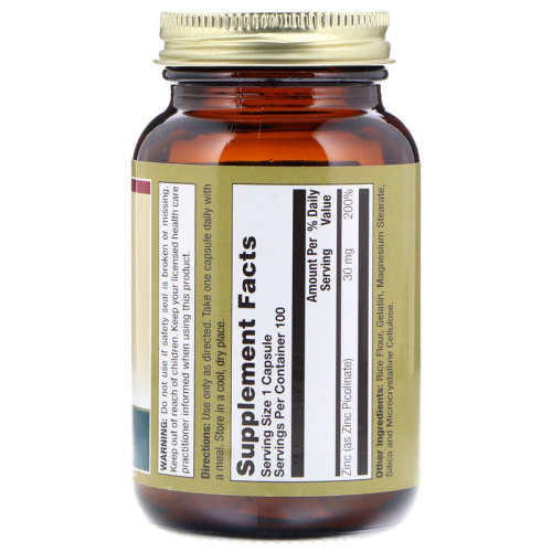 LifeTime Vitamins Zinc Picolinate Пиколинат цинка 30 mg 100 капсул фото 2